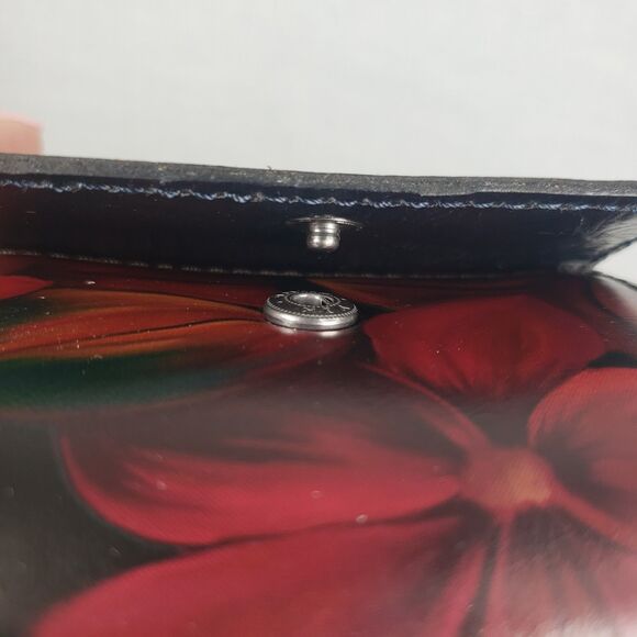 Patricia Nash Astor English Rustic Mums ID Credit Card Kiss Lock Coin Wallet - Picture 15 of 16